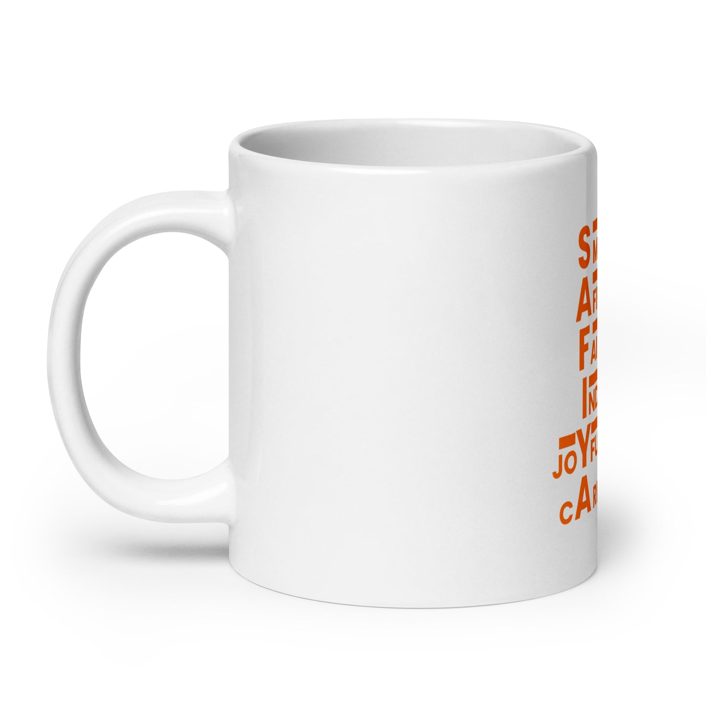 White glossy mug