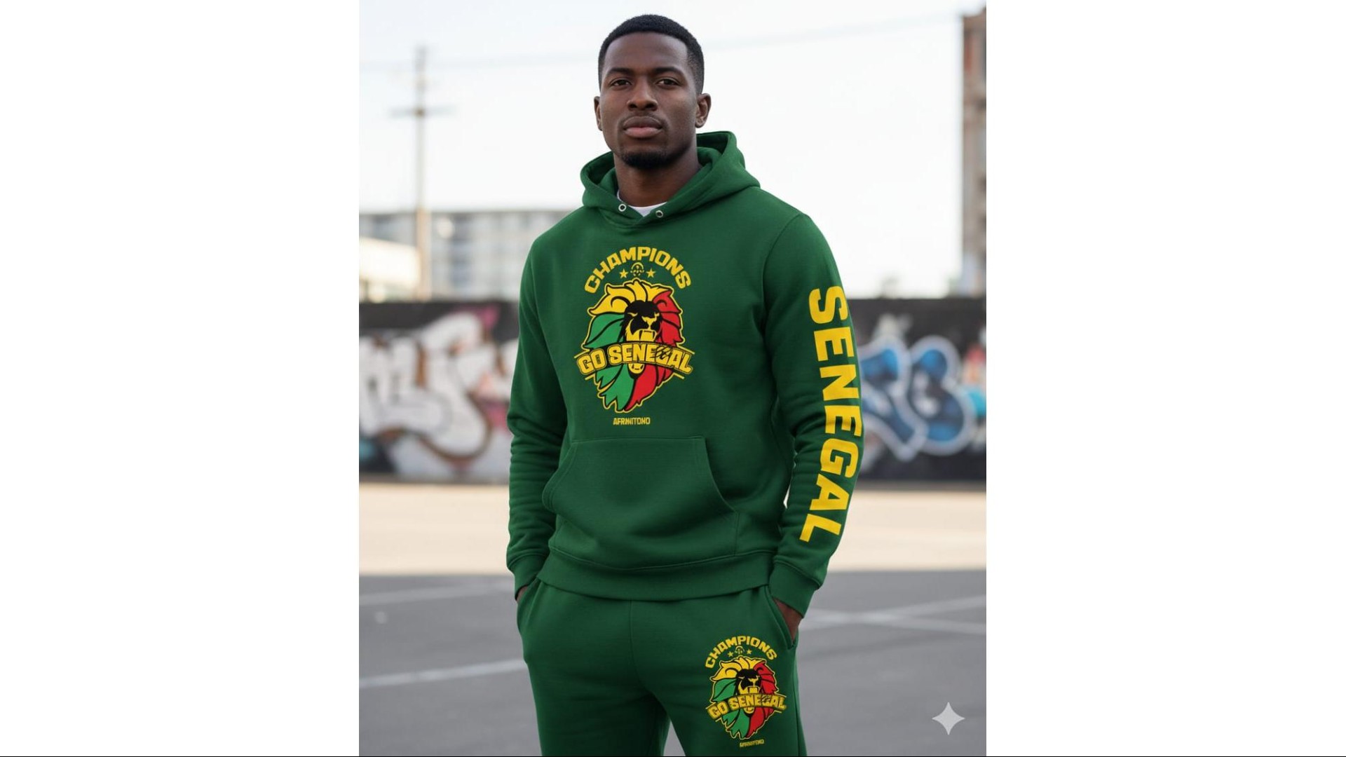 Ensembe jogging adulte vert